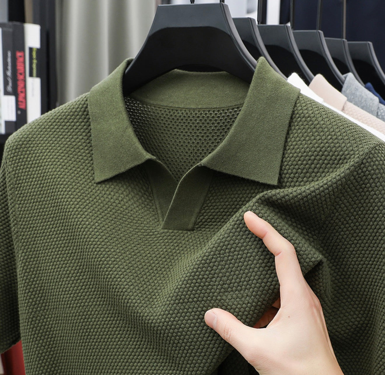 Polo punto piña cuello piqué algodón manga corta - Saramoda Hombre