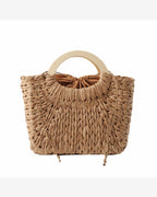 Bolso capri rafia trenzada asas
madera