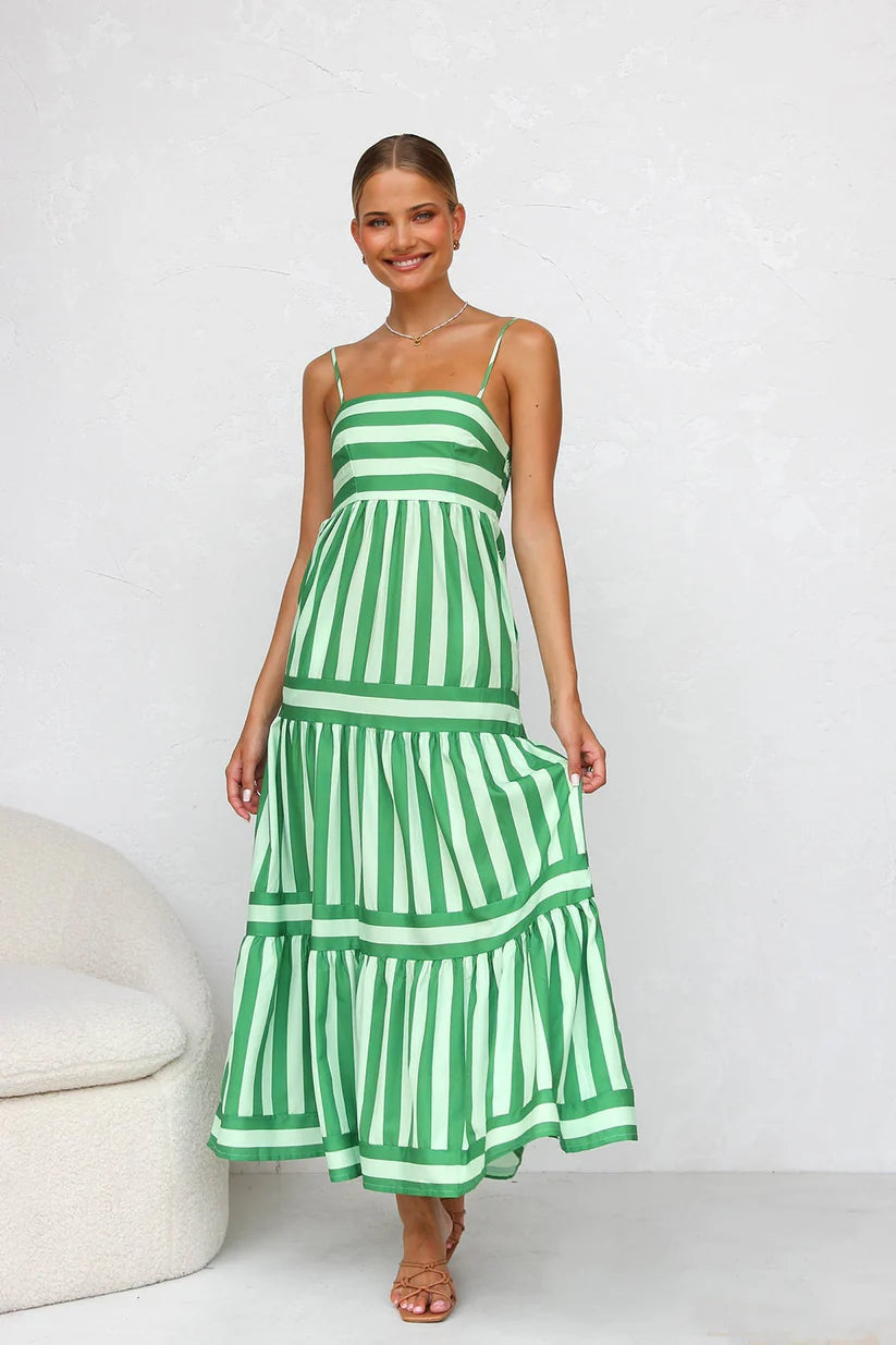 Vestido Largo Rayas Mediterráneo