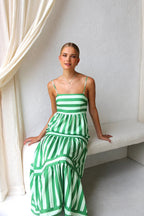 Vestido Largo Rayas Mediterráneo