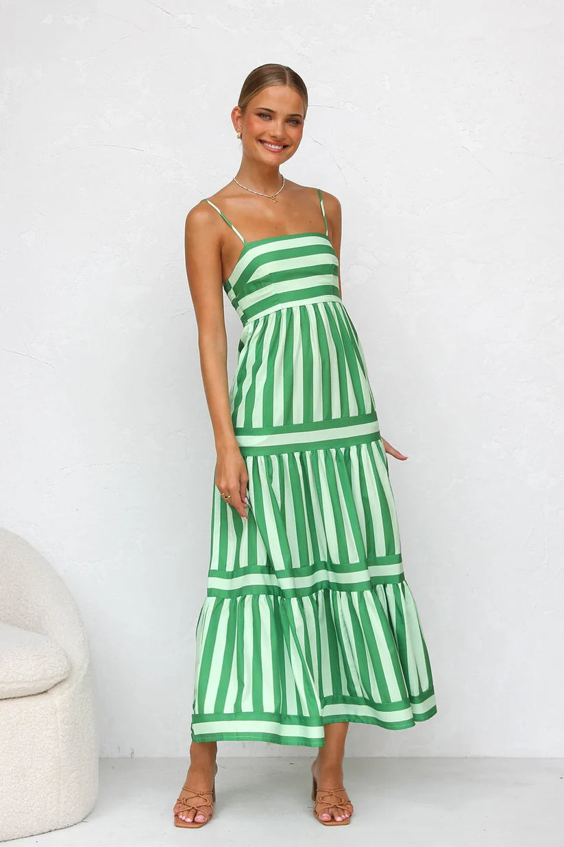 Vestido Largo Rayas Mediterráneo