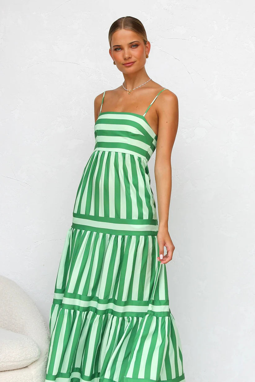 Vestido Largo Rayas Mediterráneo
